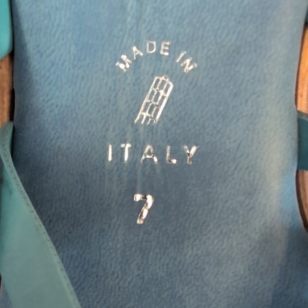 Italian Shoemakers Blue Studded Sandals 7 - Picture 8 of 8